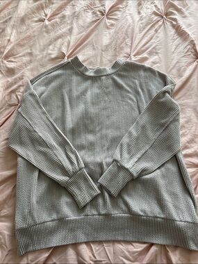Altar'd State Light Gray Ribbed Long Sleeve Sweater